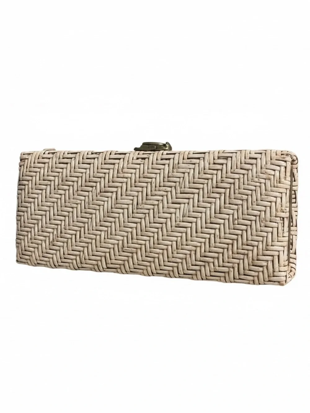 Sarah Stewart Woven Straw Envelope Clutch - natural beige sz M